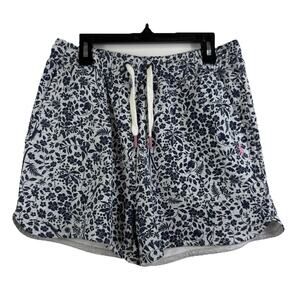 NWT Floral Rabbit Print Joules Sian Marled Ditsy Short US 2 Gray 100% Cotton